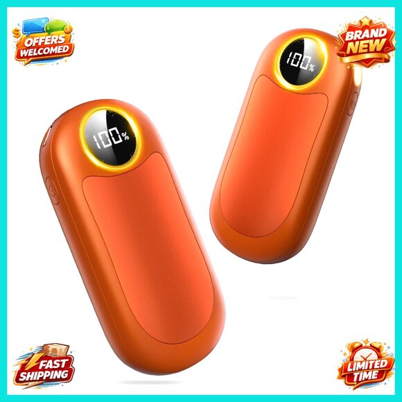 Rechargeable Hand Warmers with LED Display Flashlight Power Bank 4 Heating